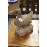 20th cent. Treen Ware: Carved study a goose. 10½""H x 9½L.