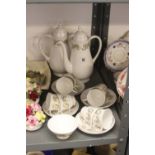 20th cent. Ceramics: Susie Cooper coffee set - coffee pot, hot milk pot, cups and saucer x 8,