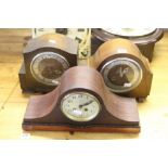 20th cent. Clock: Oak cased mantel clock movement by Smiths Enfield plus 2 other.