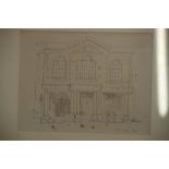 Peter L'Estrange pen and ink neo classical buildings, signed & dated bottom right. - a pair.