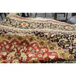 @21st cent. Rugs: Red ground Keshan carpet. 2.80 x 2.00.