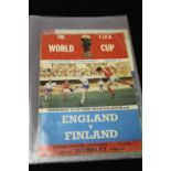 Football Programmes: World Cup England V Finland 1959 Game, England V Scotland 1961 plus England V