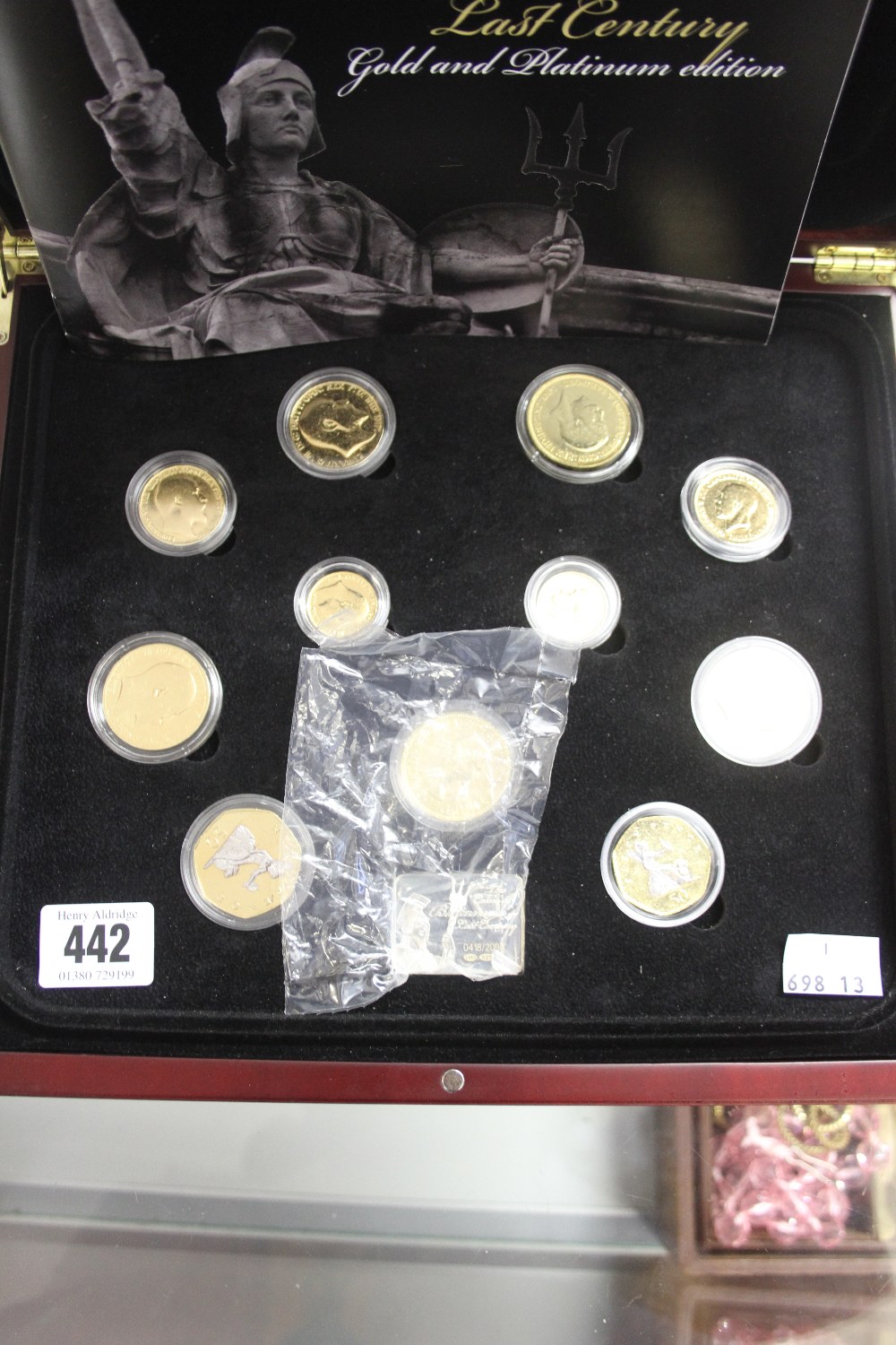 Coins: Presentation set Great Britain London Mint 'The Coins of Britannia last Century - Gold and