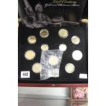 Coins: Presentation set Great Britain London Mint 'The Coins of Britannia last Century - Gold and