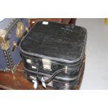 Retro Hand Luggage: Revelation vanity cases, black with red lining x 2 plus an evening bag.