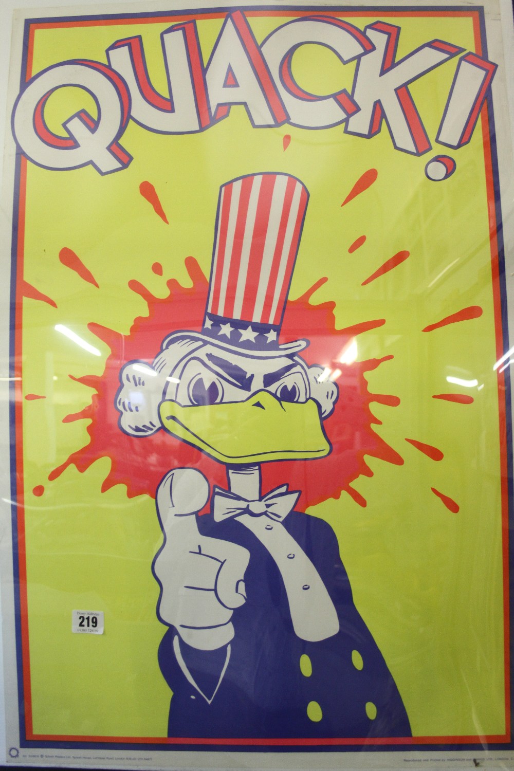 Pop Art: Splash Poster 1970s "Quack". 20ins. x 30ins.