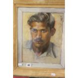 John Teed: Pastel study of an 'Indian Student' 10ins. x 12ins.