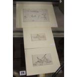 19th cent. Chinese: Ink studies on paper, Fisherman x 2, 7½ins. x 6ins. including mount, Fisherman