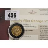 Gold Sovereign: George V 1927 Pretoria, South Africa. Mint with fact sheet.