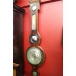 19th cent. Mahogany wheel barometer A. Pozzi, Wootton Bassett. 38½".