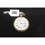 Watches: 18ct. Hallmarked gold keyless stop watch timepiece by Henry Little, Lancaster Centre,