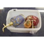 Cranberry enamelled atomiser, circa 1900. Pretty enamelled atomiser of unknown origin, possibly