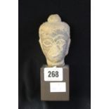 Oriental/Far East: 17th/18th cent. Stone Aguthia style head depicting Buddha. Provenance: The