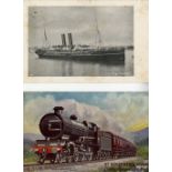 R.M.S.TITANIC: Original postcards relating to the Titanic including boat trains, stations, hotel,