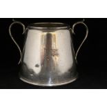 WHITE STAR LINE: Mappin & Webb oversize two-handled silver plated sugar bowl with burgee to front.