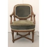 R.M.S. OLYMPIC: First Class oak à la carte dining room chair, hvy acanthus leaf decoration,