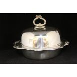 WHITE STAR LINE: First Class white metal muffin dish, cover and liner. 7½ins.