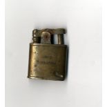 WHITE STAR LINE: W.W.I. Trench style brass lighter, engraved HMHS Britannic.