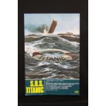 R.M.S. TITANIC: Lobby poster for SOS Titanic. 27ins. x 40ins.