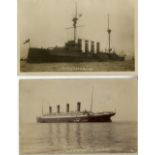 R.M.S. OLYMPIC: Photographic postcard of Olympic anchored off Ryde, Isle of Wight on April 27th