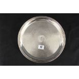 SHIPPING: Royal Mail Steamship and Packet Co. silver plated tray on acanthus feet. 10ins.