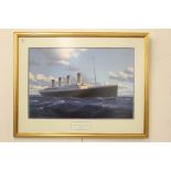 R.M.S. TITANIC: Ken Marschall print "Passage to Eternity". Framed and glazed 27ins. x 18ins.