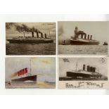 OCEAN LINER: Period postcards including four Lusitania and four Mauretania. (19)