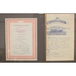 OCEAN LINER: Collection of agent's authority certificates for American Line, circa 1920 and United