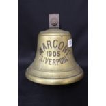 R.M.S. TITANIC: Extremely rare bronze bell impressed MARCONI 1905 LIVERPOOL. The bell was in use