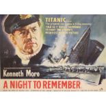 R.M.S. TITANIC/MOVIES: A reproduction full size film poster 15ins. x 23ins. "A Night to Remember".