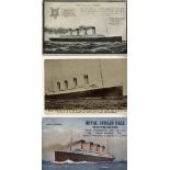 R.M.S. TITANIC: J. A. Salmon over print for the pre-maiden voyage postcard with post-disaster over