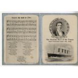 R.M.S. TITANIC: "Nearer my God to Thee" card in memory of Wallace Hartley.