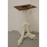 R.M.S. OLYMPIC: Rare Second Class cast iron table base with stylised lion head decoration.