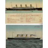 R.M.S. OLYMPIC: Real photo and other postcards including pre-maiden voyage and one of the Hawke