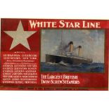 WHITE STAR LINE: Agent's proof for "The Largest British Twin Screw Steamers". Framed and glazed