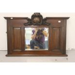 R.M.S. CARMANIA: A mirror from one of her public areas mounted in an oak wood backing and surround