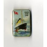 R.M.S. OLYMPIC: Cadbury's Bournville match striker tin with image of the liner to the cover. 2½ins.