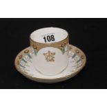 WHITE STAR LINE: First Class Stonier and Co. cup and saucer with intertwined WSL, hairline crack