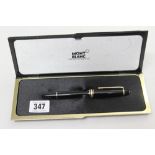 Pens: Mont Blanc "Meisterstruck" black fountain pen No 146, 14k gold nib (4810).