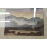 R.H. Wilkinton 1975 watercolour 'Tarn lake and boating study' x 2, framed and glazed 13ins. x 10ins.