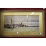 European School watercolour "Harbour Study" gilt frame and glazed 21ins. x 9½ins.