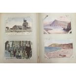 Postcards: Edwardian and later album of postcards to include Scotland, South Africa, Cornish tin