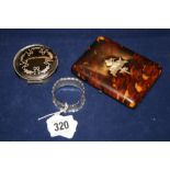 Objects of Virtu: 19th cent. Tortoiseshell velvet lined photo case, early 20th cent. hallmarked