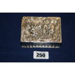 Hallmarked Silver: Trinket box, the cover has a repousse study of Alexander the Great receiving