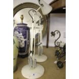 Lighting: Angle poise lamps (60w max), white enamel - a pair. Requires rewiring.