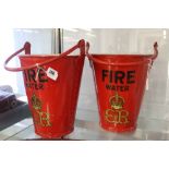 Fire: 1936-1937 HM fire buckets cypher for Edward VIII, painted red, gold and