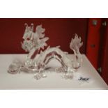 20th cent. Swarovski Crystal: 1997 The Dragon "Fabulous Creatures" with crystal ball and red eyes,