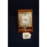 Watches & Clocks: Jaeger-Le Coultre 8 day bedside clock in a leather case.