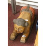 20th cent. Treen: Carving of a praying ethnic figure.
