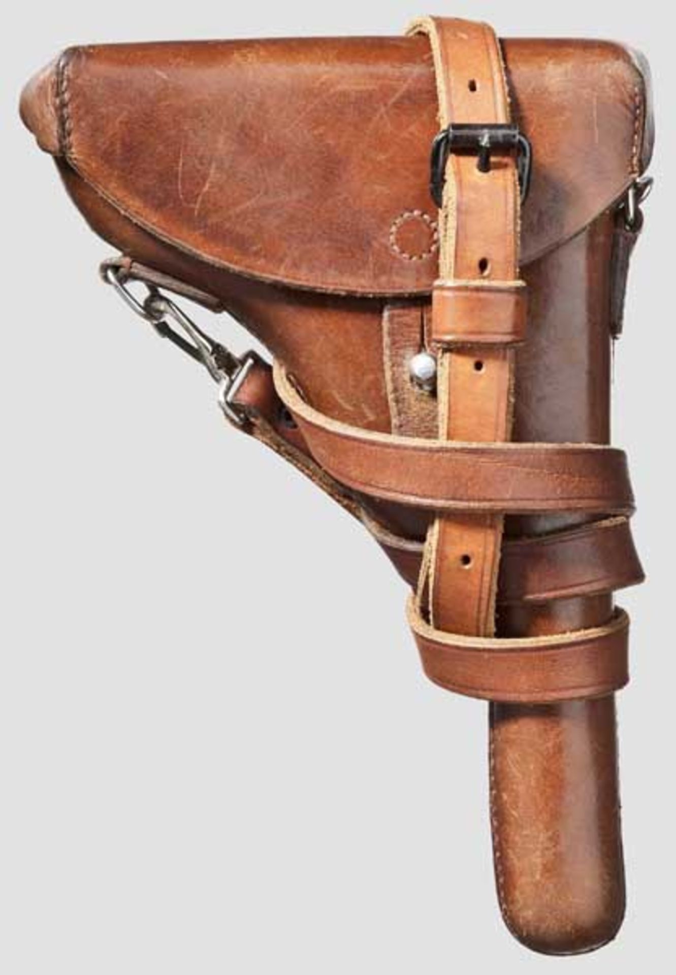 Parabellum Mod. 1906, CH-Commercial, mit Tasche Kal. 7,65 mm Para, Nr. 46885. Nummerngleich. Fast - Bild 4 aus 4
